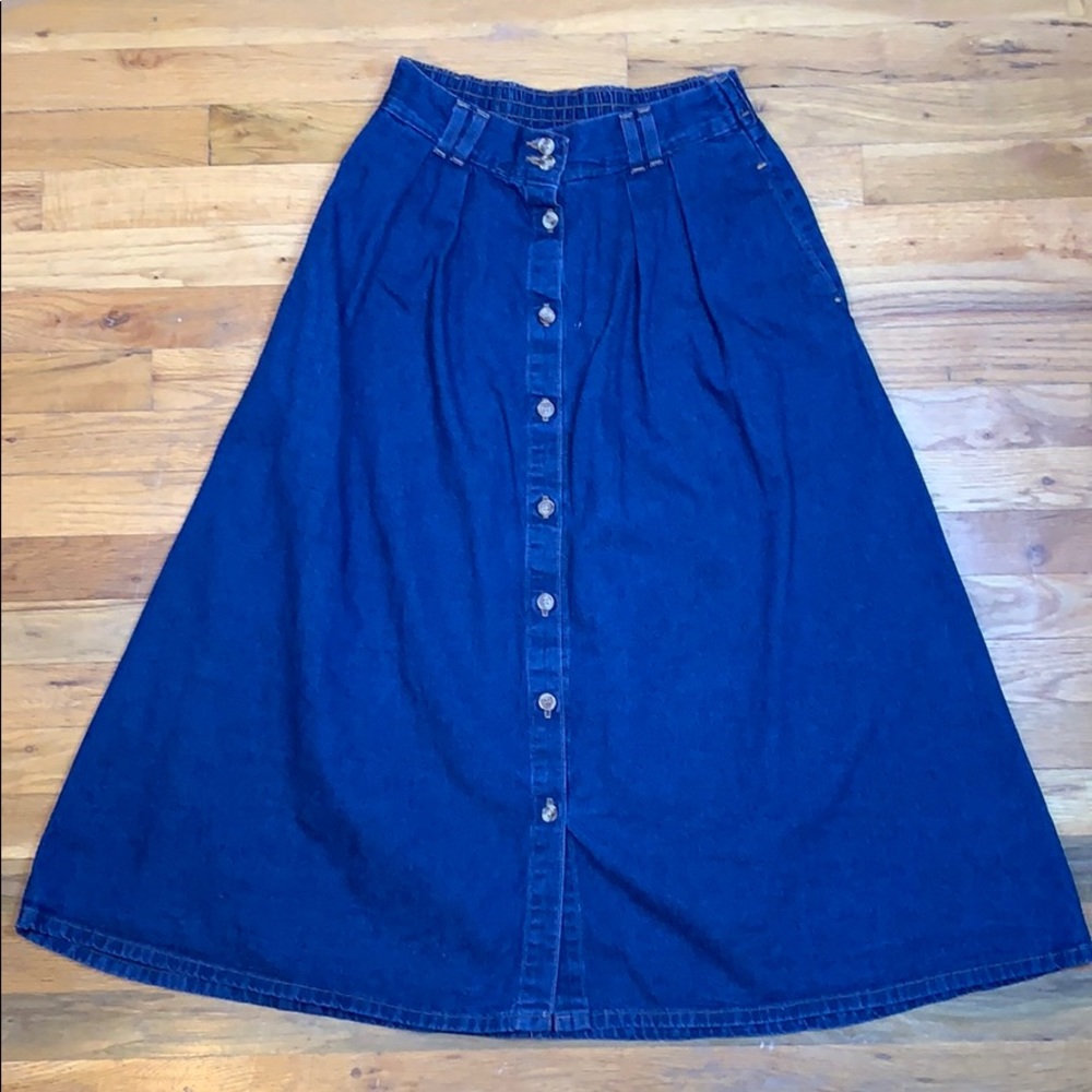 HUNT CLUB Vintage Blue Jean Maxi Skirt